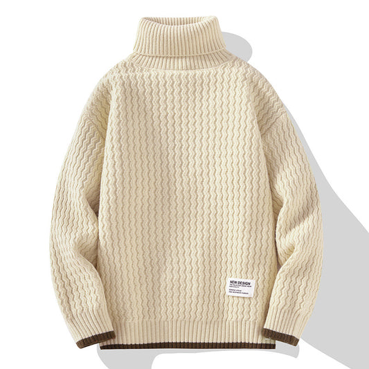 Suéter de cuello alto de invierno Color sólido